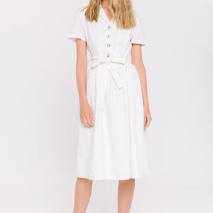 English Factory Cream Button-Up Dress